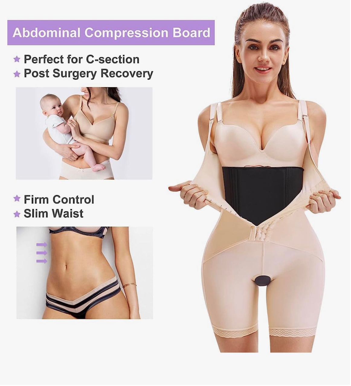 Moneyspeaks Abdominal Compression Board Belly Flattening Foam Pad Lipo Recovery AB Boards Post Surgery Liposuction Tummy Tuck