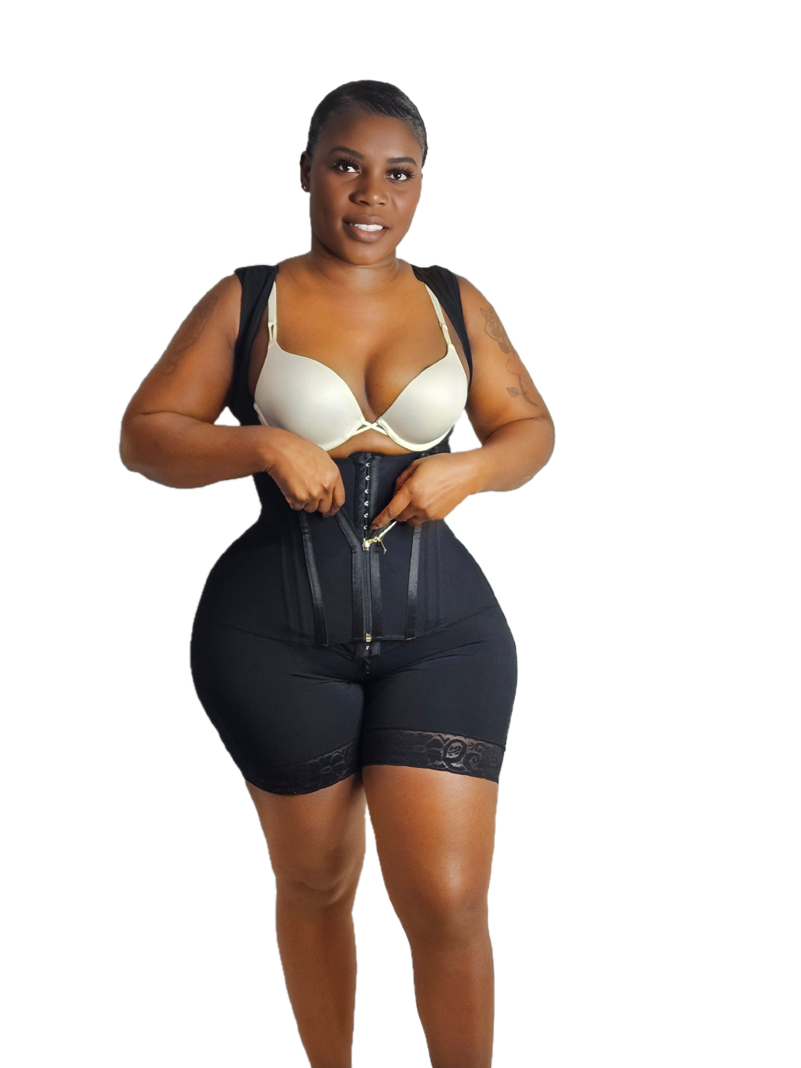 Moneyspeaks Dubble layers Colombianas Body Shaper Post Surgery Stage 2 BBL Compression Garment with Zipper