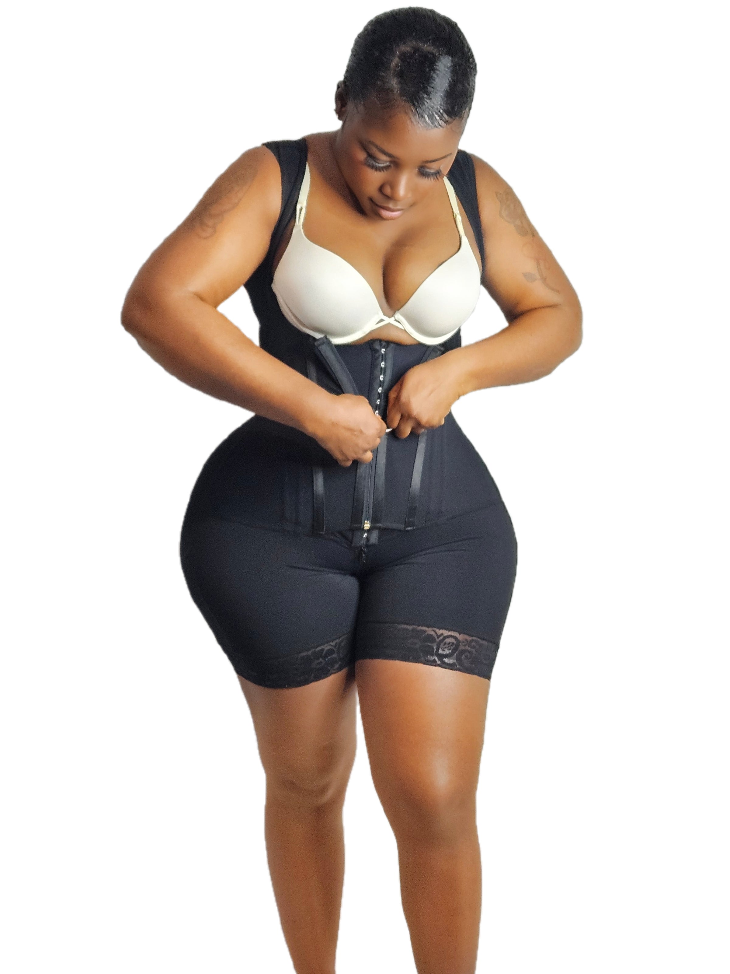 Moneyspeaks Dubble layers Colombianas Body Shaper Post Surgery Stage 2 BBL Compression Garment with Zipper