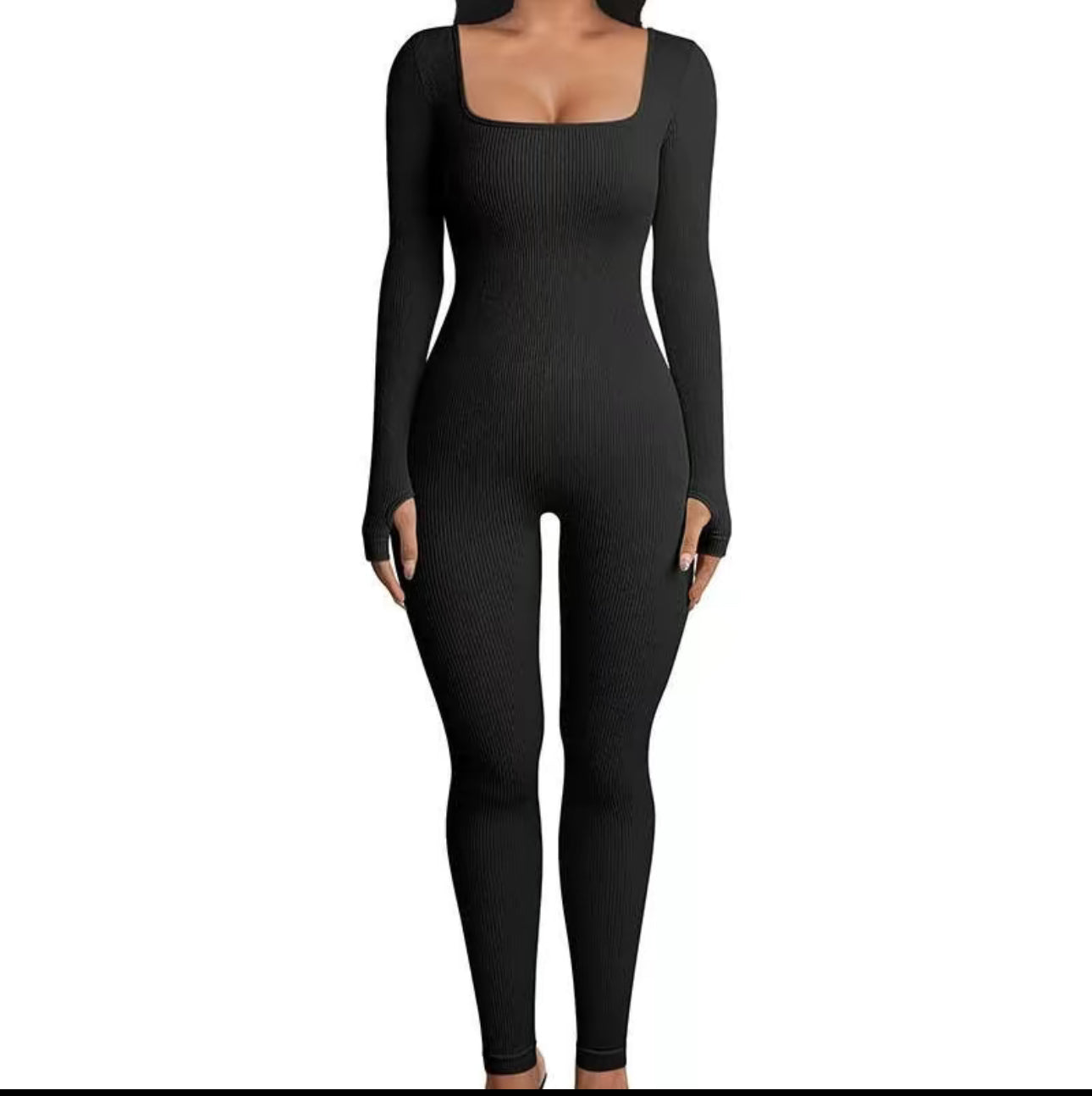 Moneyspeaks women workout seamless jumpsuit yoga ribbed waist long sleeve