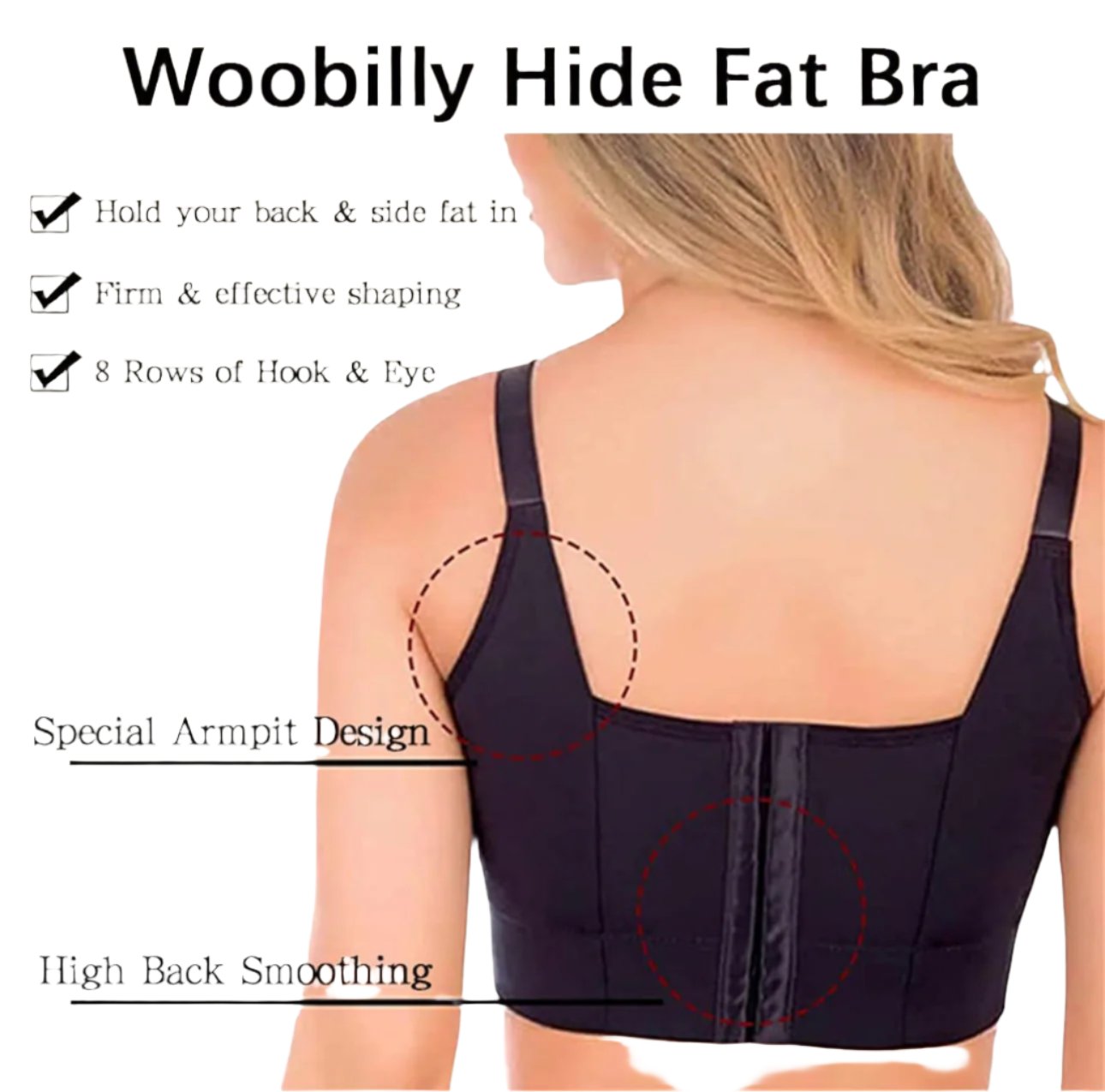 Moneyspeaks full back coverage bars for women, fashion deep cup hide back fat.