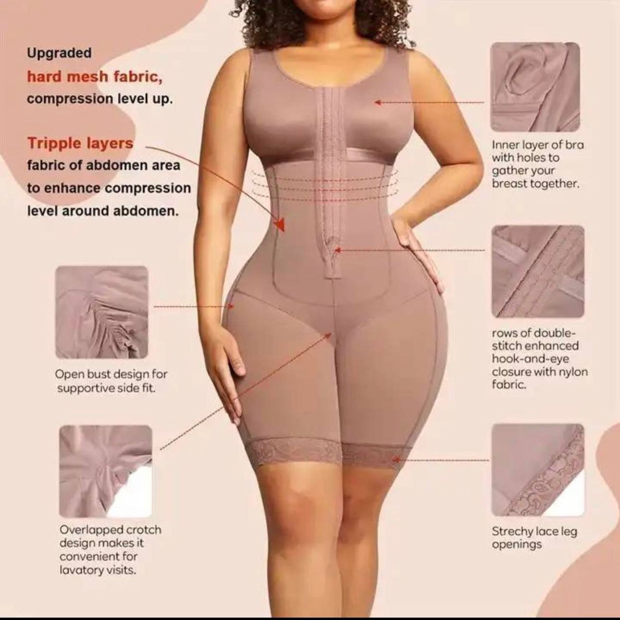 Moneyspeaks Shapewear for Women Tummy Control Fajas Colombianas Post Surgery Compression Garment Butt Lifter Body Shaper