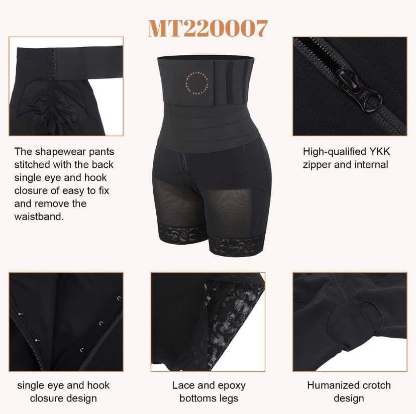 Moneyspeaks 2in1 Shapewear for Women Tummy Control Faja Butt Lifter Body Shaper Thigh Slimmer Shorts with Removable Waist Wrap