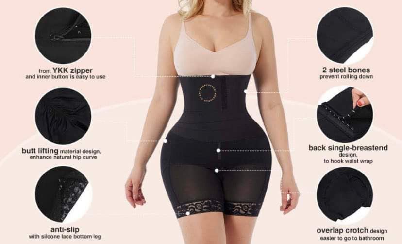 Moneyspeaks 2in1 Shapewear for Women Tummy Control Faja Butt Lifter Body Shaper Thigh Slimmer Shorts with Removable Waist Wrap