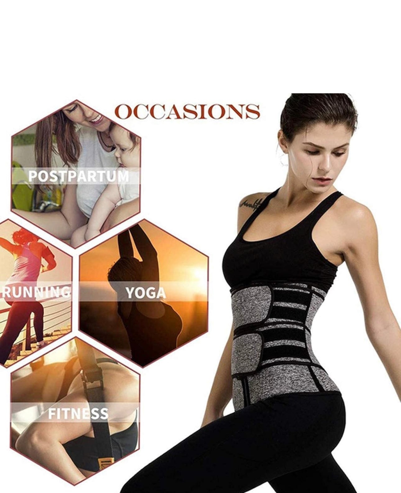 Moneyspeaks Workout Waist Trainer for Women & Man -Tummy Control Slimming Body Shaper Belt Sauna Sweat Corset Cincher Zipper