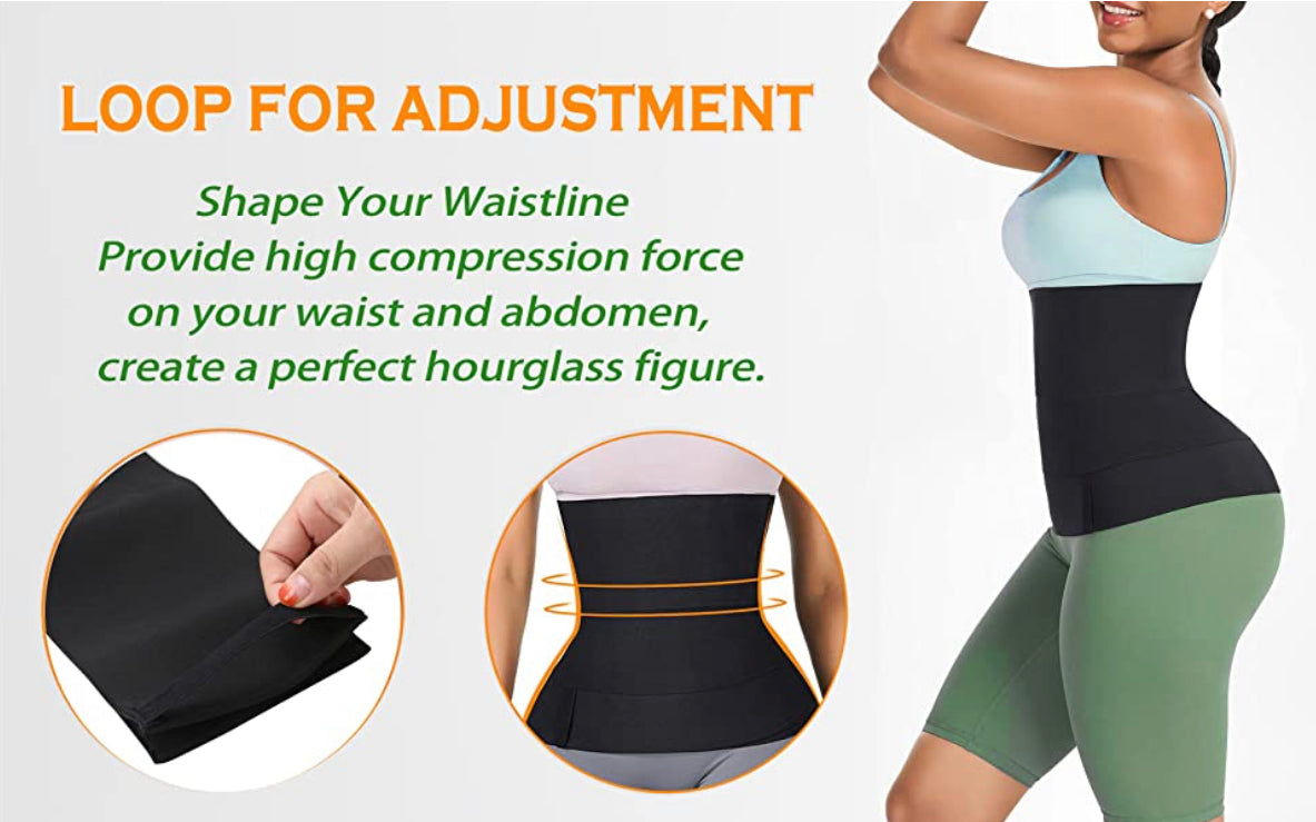 Moneyspeaks Wrap Waist Trainer for women Waist Wraps for Stomach Snatch Me Up Bandage Tummy Body Belly Trimmer Wrap