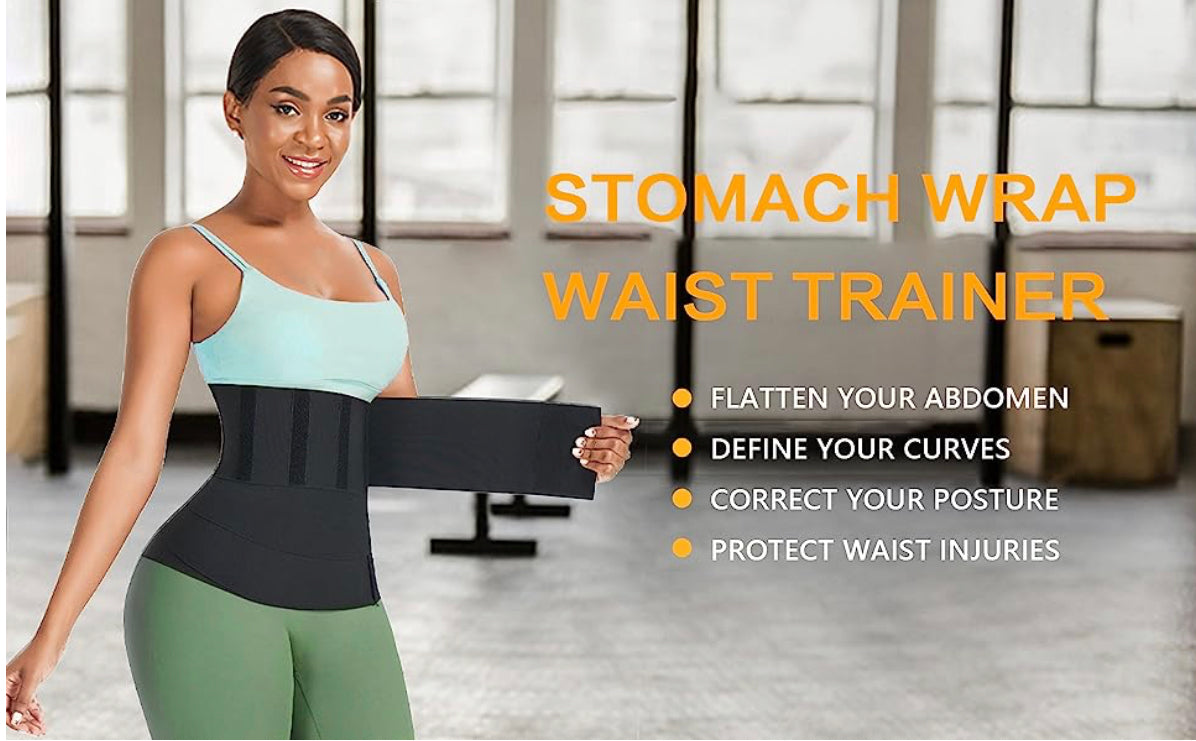 Moneyspeaks Wrap Waist Trainer for women Waist Wraps for Stomach Snatch Me Up Bandage Tummy Body Belly Trimmer Wrap